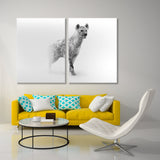 African Hyena Black and White Canvas Print SKU 10321