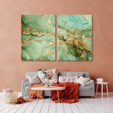 Golden Green Abstract Canvas Print SKU 10236