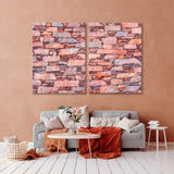 Coral Brick Wall Canvas Print SKU 10305