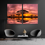 Tree at Sunset in Africa Canvas Print SKU 10775