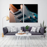 Electric Guitar White Canvas Print SKU 10549