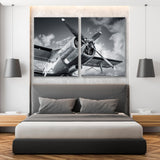 Historic Airplane Black White Canvas Print SKU 10519