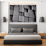 Metal Cubes 3d Canvas Print SKU 10477