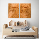 Ancient Hunt on the Cave Wall Canvas Print SKU 10941