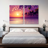 Palm Trees at Purple Sunset Canvas Print SKU 10766