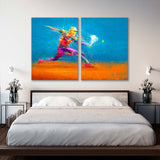 Colorful Abstract Tennis Player Canvas Print SKU 10884