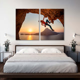 Rock Climber at Sunset Canvas Print SKU 10842