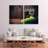 Two Glasses with Grapes Canvas Print SKU 10628