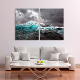 Sea Wave on a Dark Background Canvas Print SKU 10434