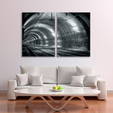 Subway Tunnel Black White Canvas Print SKU 10441