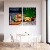 Burger with French Fries Canvas Print SKU 10699