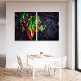 Chard Leaves on Black Background Canvas Print SKU 10497