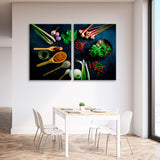 Colorful Spices in Wooden Spoons Canvas Print SKU 10455