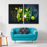 Green Vegetables and Fruits Canvas Print SKU 10694