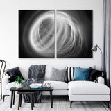 Abstract Coil in Black and White Canvas Print SKU 10727