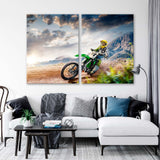 Motorcycle Racer in Action Canvas Print SKU 10798