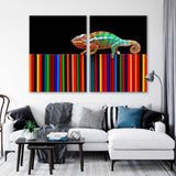 Chameleon on Colored Pencils Canvas Print SKU 10867