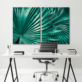 Dark Green Palm Foliage Canvas Print SKU 10735