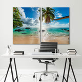 Coconut Trees on Paradise Island Canvas Print SKU 10916