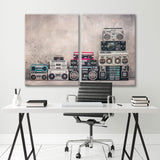 Retro Cassette Recorders Canvas Print SKU 10896