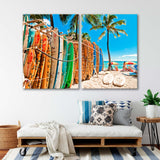 Surfboards Hawaii Beach Canvas Print SKU 10590