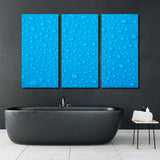 Water Droplets on Blue Background Canvas Print SKU 10193