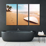 Surfing on Tropical Beach Canvas Print SKU 10522