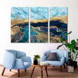 Blue Marble with Gold Canvas Print SKU 10813