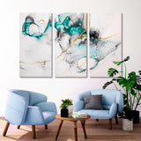 Turquoise and Gold Abstract Canvas Print SKU 10199