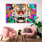 Tiger Head with Colorful Elements Canvas Print SKU 10307