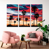 Beautiful Sunset with Palm Trees Canvas Print SKU 10665