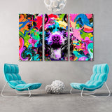 Bulldog with Colorful Elements Canvas Print SKU 10308