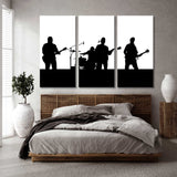 Rock Band on Stage Black and White Canvas Print SKU 10923