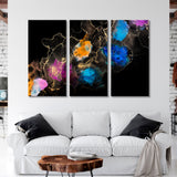 Colorful Art on Black Canvas Print SKU 10245