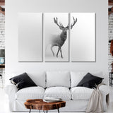 Red Deer Black and White Canvas Print SKU 10282