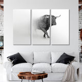 Bull Black and White Canvas Print SKU 10278