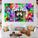 Raccoon with Graffiti Elements Canvas Print SKU 10315