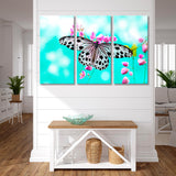 Butterfly on Pink Flower Canvas Print SKU 10369