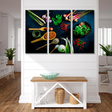 Colorful Spices in Wooden Spoons Canvas Print SKU 10455