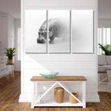 Hippo Black and White Canvas Print SKU 10276