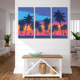 Evening Beach with Palm Trees Canvas Print SKU 10678