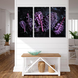 Red Cabbage Leaves Black Background Canvas Print SKU 10498