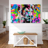 Lion Head Colorful Paint Graffiti Canvas Print SKU 10309