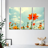 Colorful Flowers on Sky Background Canvas Print SKU 10733