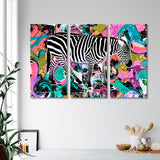 Zebra on Colorful Background Canvas Print SKU 10304