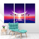 Big Moon over the Tropical Sea Canvas Print SKU 10767