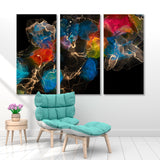 Colorful Inks and Black Background Canvas Print SKU 10244