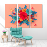 Colorful 3d Rose Bouquet Canvas Print SKU 10352