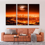 Full Moon over Night Los Angeles Canvas Print SKU 10382