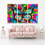 Abstract Colorful Butterflies Canvas Print SKU 10300